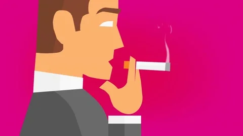 smoker - vector animation - pink | Stock Video | Pond5