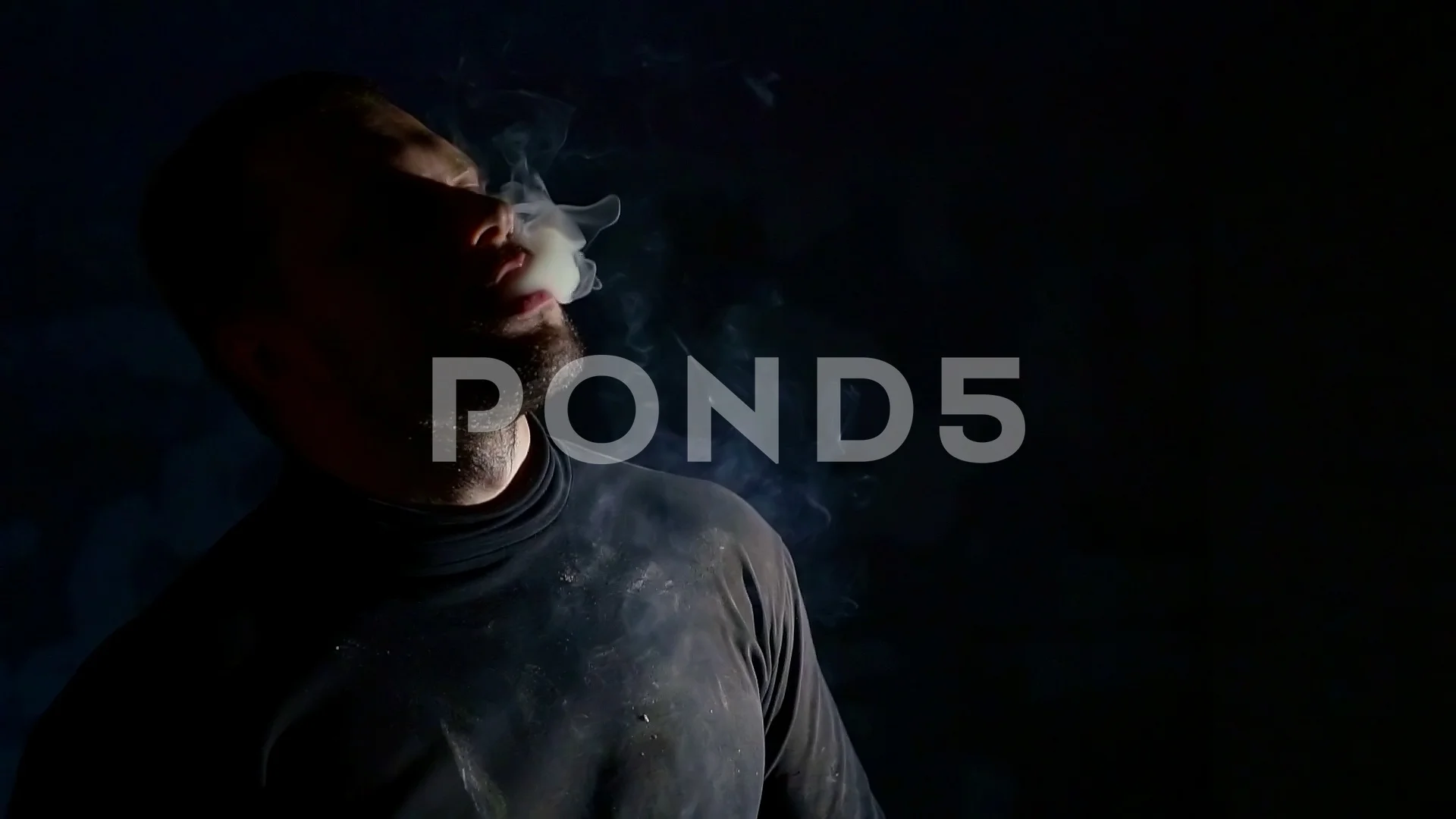Smokers aesthetic, heaving smoker in dar... | Stock Video | Pond5