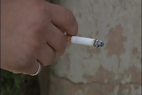 Smoker's hand Stock Footage 8931064