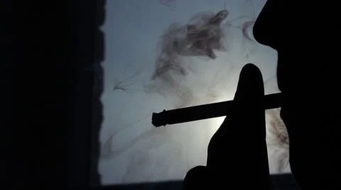 Smokes cigarettes, close-up. Stock Footage 47690580