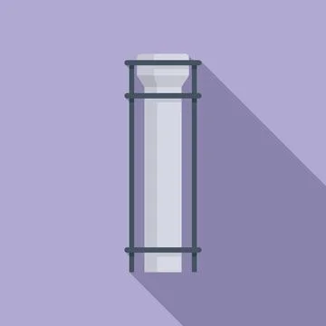 Smokestack chimney icon flat vector. Smoke factory Stock Illustration