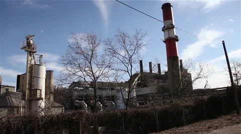 Smokestack of a Coal Plant with Clouds Video stock 22243216