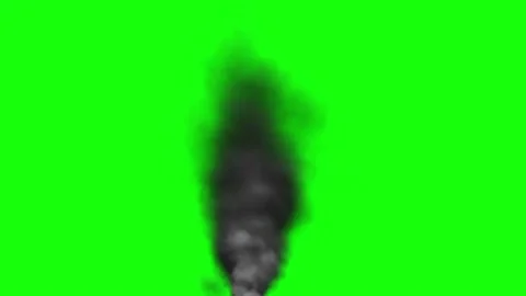 Smokestack effect on green screen background Stock Footage 238887997