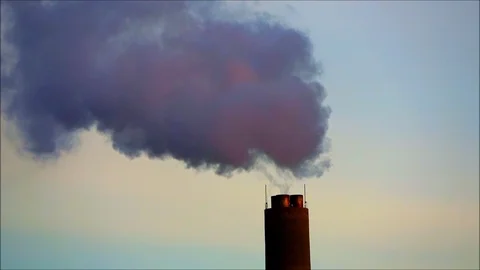 Smokestack emitting pollution into the air. Stock Footage 101691060