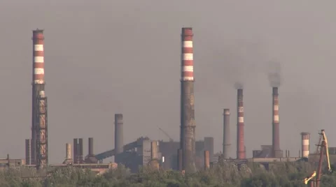 Smokestack factories Stock Footage 55440367