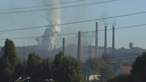 Smokestacks Stock Footage 117964697