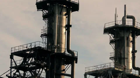 Smokestacks, the spider web of pipes (8) Stockbeeldmateriaal 48631581