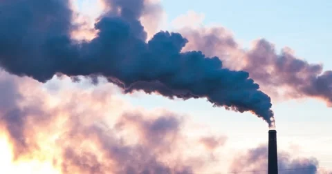 Smokestacks at Sunset Stock Footage 61270838