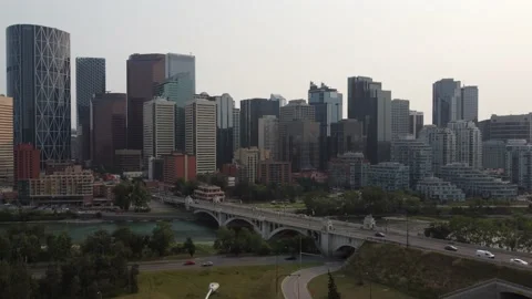 Smokey Calgary Skyline 库存影片 164698097