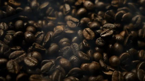Smokey coffee beans Stock Footage 96879359