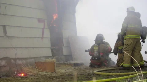 Smokey scene from a fire Stock Footage 60761347