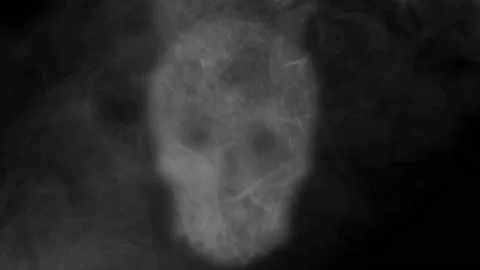 Smokey Skull Apparition Background 4K Loop Stock Footage 168210406