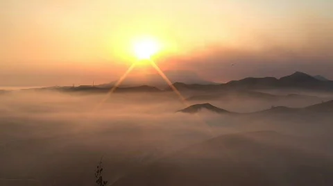 Smokey Sunset Slow Time-lapse Stock-Footage 548181