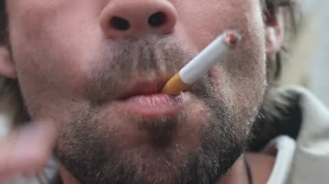 Smoking addict- close up Stock Footage 10897517