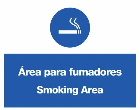 Smoking Area Bilingual Construction Mandatory Signs Collection Stock-Illustration