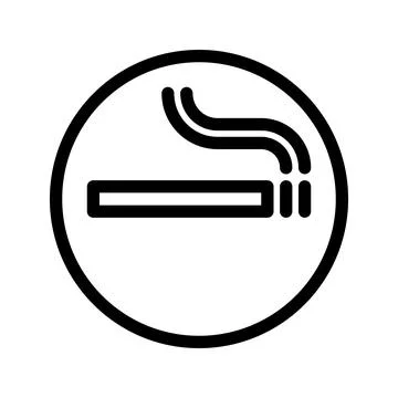 Smoking area line icon. Vector graphics Stock Illustration