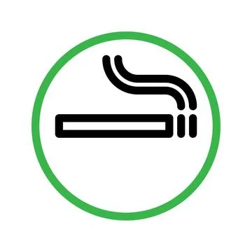 Smoking area line icon. Vector graphics Stock Illustration