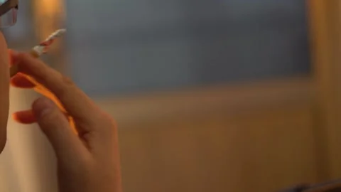 Smoking back Stock Footage 150487785