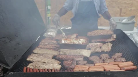 Smoking barbecue Video stock 44183736