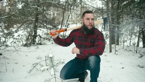 Smoking bearded man Stock Footage 85142886