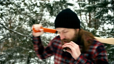 Smoking bearded man Stock Footage 99771415