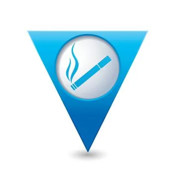 Smoking BLUE triangular map pointer Stock Illustration