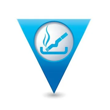Smoking BLUE triangular map pointer Stock Illustration