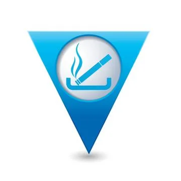 Smoking BLUE triangular map pointer Stock Illustration