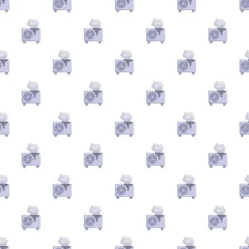 Smoking broken air conditioner unit seamless pattern Illustrazione stock