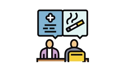 Smoking cessation program employee health color icon animation Stock Footage 326115959