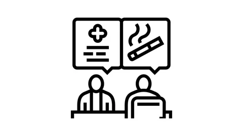 Smoking cessation program employee health line icon animation Stock Footage 326123230