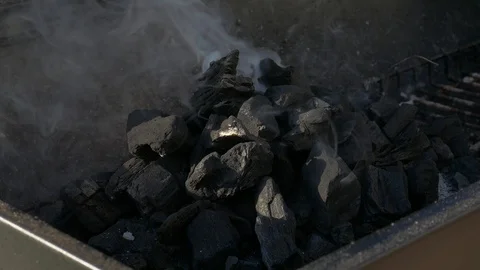 Smoking charcoal in a BBQ. 스톡 동영상 90552029