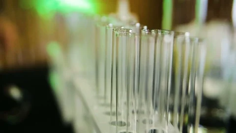 Smoking chemistry flask beaker Stock Footage 95650860