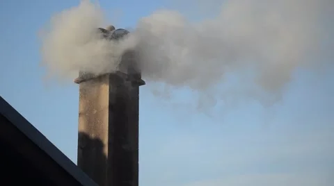 Smoking chimney, air polution Stock Footage 45048850