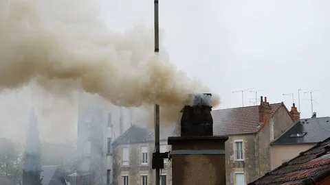 Smoking chimney Stock Footage 88278673