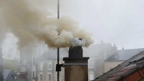 Smoking chimney Stock Footage 88279195