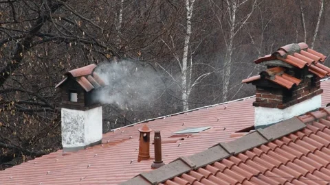 The smoking chimney. Stock Footage 327375174