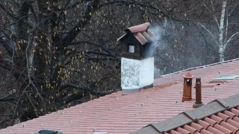 The smoking chimney. Stock Footage 327375179