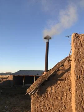Smoking chimney in Peru Stock Photos