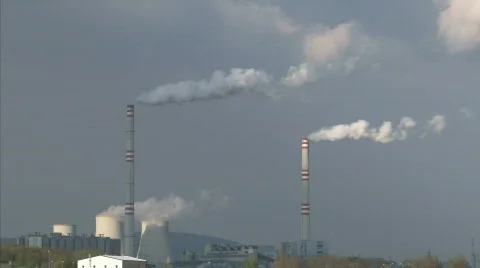 Smoking chimneys Stock Footage 797519