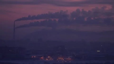 Smoking chimneys time lapse Video stock 11019501