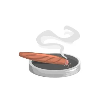 Smoking Cigar With Ashtray Stock Illustration