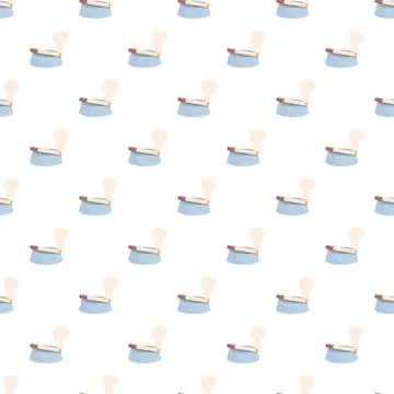 Smoking cigarette in ashtray seamless pattern background Illustrazione stock
