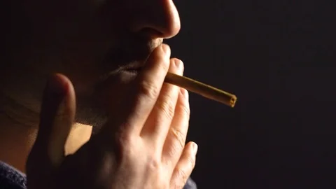 Smoking cigarette, cigarette up close. Stock-Footage 100679732