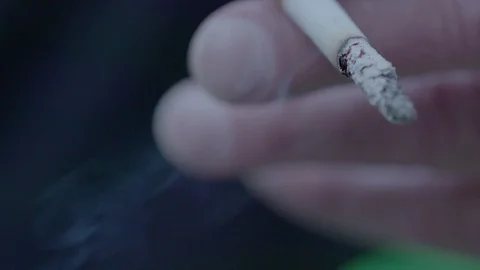 Smoking a cigarette close up Stock Footage 74117320