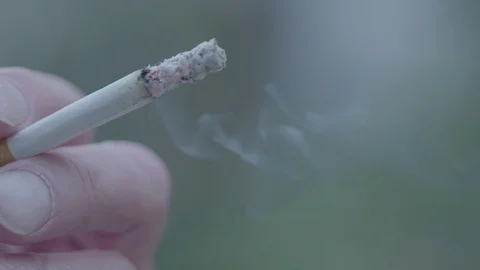 Smoking a cigarette close up Stock Footage 74117447