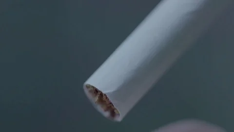 Smoking a cigarette close up Stock Footage 74119174