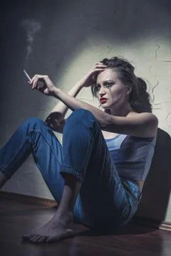 Smoking cigarette Stock Photos