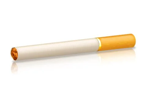 Smoking cigarette single Stock Illustration