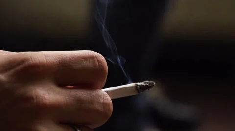 Smoking Cigarette, Slow Motion Stock Footage 40250147